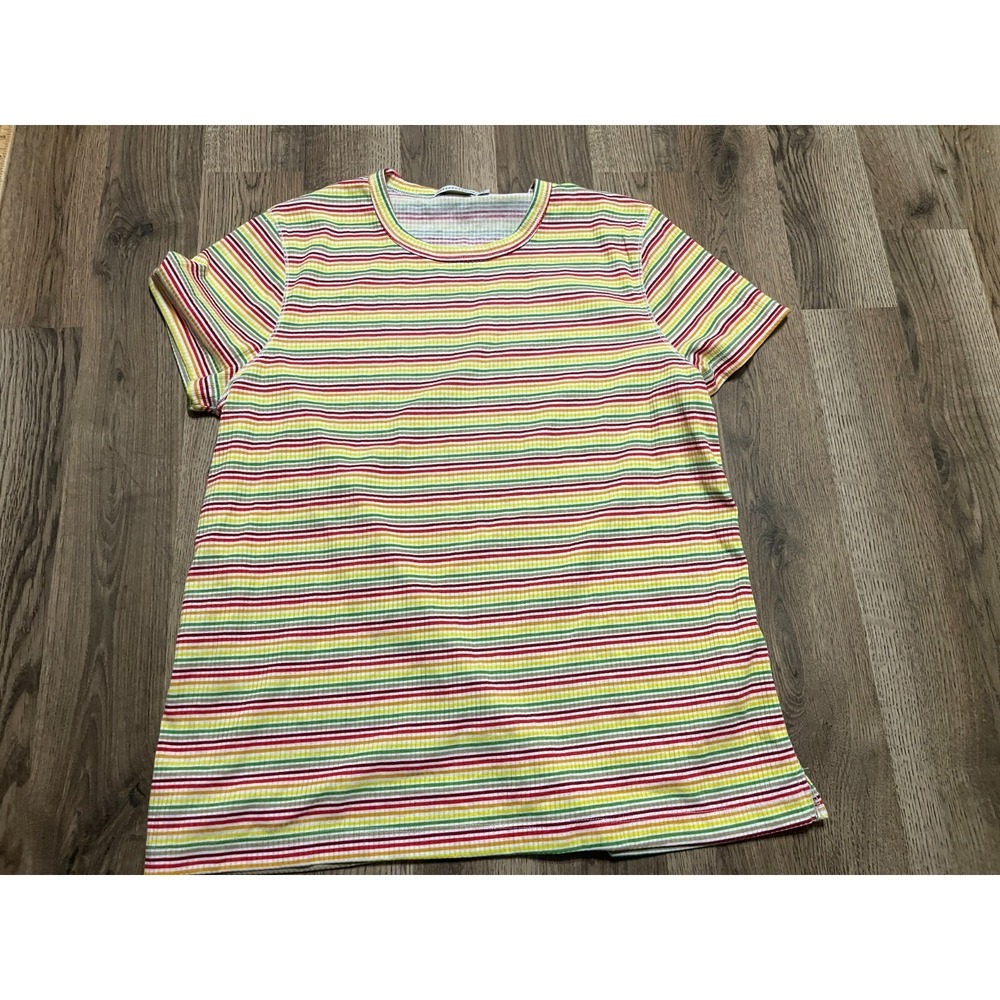 Rescent Rive Shirt, Women's Size Large, Multicolor, Striped, Round Neck
